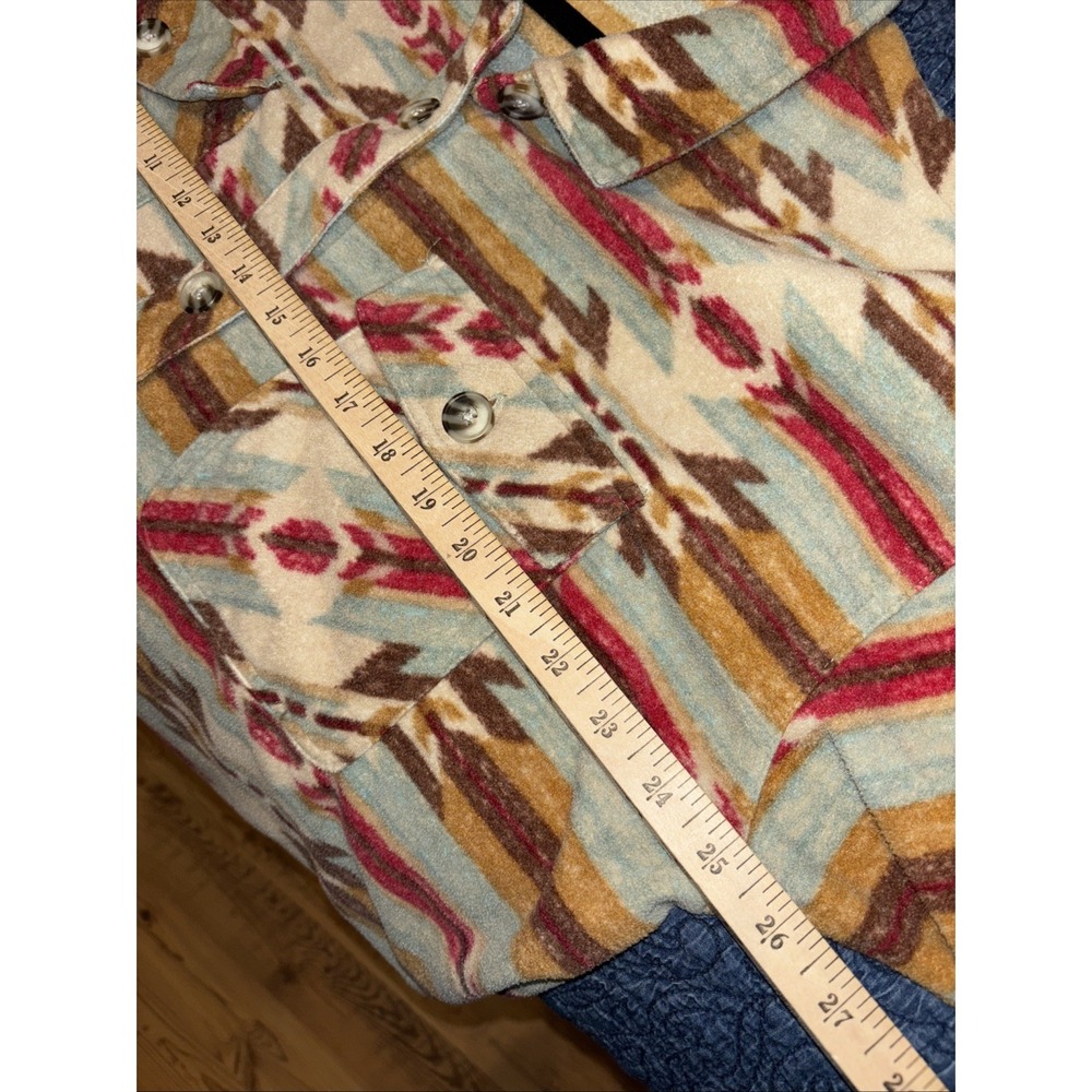 Maurices XL Mixed Pattern Fleece Aztec Shirt Jacket Shacket Cozy Southwestern - Picture 9 of 10